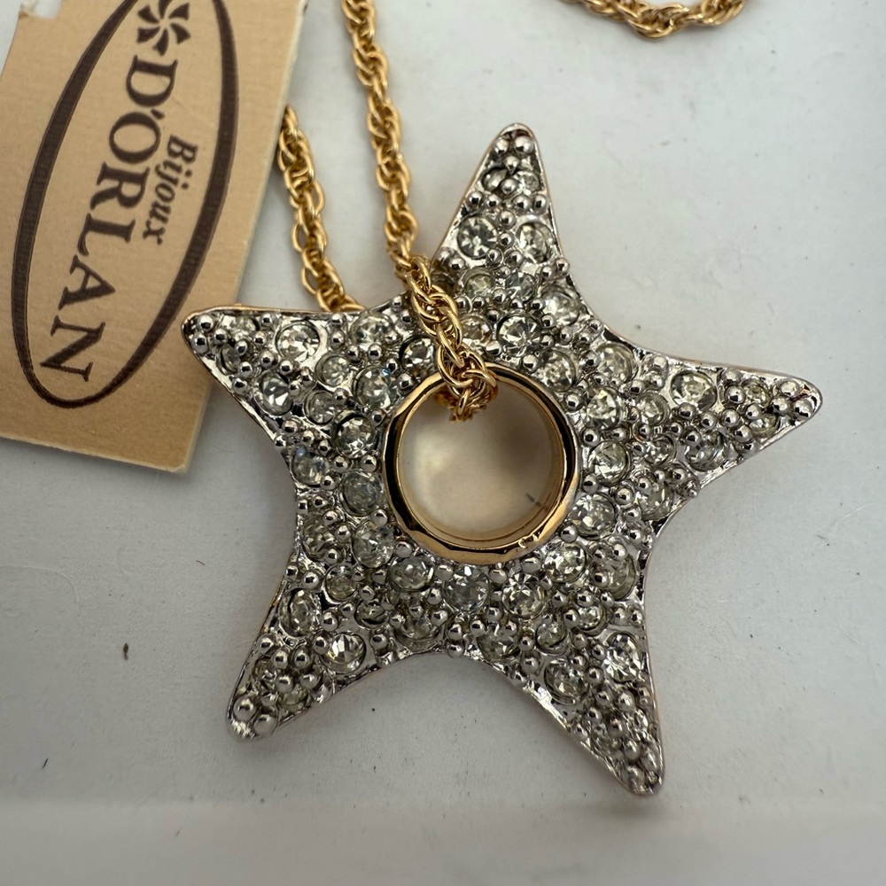 NWT Dolan Vintage 22k Gold with Swarovski Crystals Necklace Luxury Jewelry